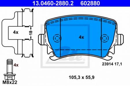    , AUDI: A3 1.2 TSI/1.4 TFSI/1.6/1.6 FSI/1.6 TDI/1.8 TFSI/1.8 TFSI QUATTRO/1.9 TDI/2.0 FSI/2.0 TDI/2.0 TDI 16V/2.0 TDI 16V QUATTRO/2.0 TDI QUATTR 13.0460-2880.2