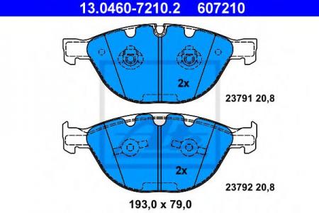 КОЛОДКИ ТОРМОЗНЫЕ ДИСКОВЫЕ ПЕРЕДН, BMW: 5 535 D/540 I/550 I/M 03-10, 5 TOURING 535 D/550 I/M 04-, 6 635 D/650 I/M 04-, 6 КАБРИО 635 D/650 I/M 04-, 7 745 D 01- 13.0460-7210.2
