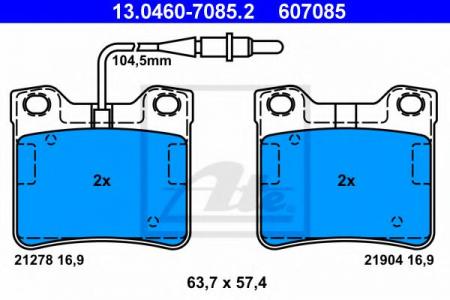 КОЛОДКИ ТОРМОЗНЫЕ ЗАДНИЕ ДИСКОВЫЕ К-КТ 13.0460-7085.2
