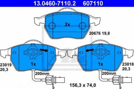    , AUDI: A4 1.8/1.8 T/1.8 T QUATTRO/1.9 TDI/1.9 TDI QUATTRO/2.4/2.4 QUATTRO/2.5 TDI/2.5 TDI QUATTRO/2.6/2.6 QUATTRO/2.8/2.8 24V/2.8 QUATTRO 94- 13.0460-7110.2