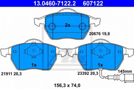    , AUDI: A3 1.6/1.8/1.8 T/1.8 T QUATTRO/1.9 TDI/1.9 TDI QUATTRO/S3 QUATTRO 96-03, TT 1.8 T/1.8 T QUATTRO 98-06, TT ROADSTER 1.8 T/1.8 T QUATTRO 13.0460-7122.2