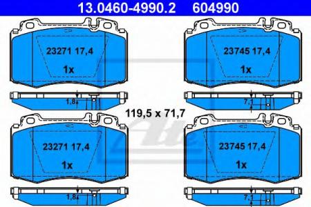 КОЛОДКИ ТОРМОЗНЫЕ ДИСКОВЫЕ ПЕРЕДН, MERCEDES-BENZ: C-CLASS C 180 KOMPRESSOR/C 200 CDI/C 200 CDI/C 200 CDI/C 200 CGI KOMPRESSOR/C 200 KOMPRESSOR/C 220 CDI/C 220 CDI/C 230 KOMPRE 13.0460-4990.2