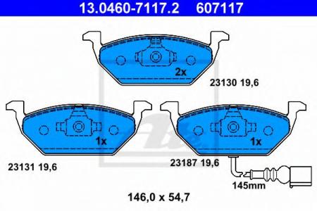    , AUDI: A2 1.4/1.4 TDI/1.6 FSI 00-05, A3 1.6/1.8/1.8 T/1.8 T QUATTRO/1.9 TDI/1.9 TDI QUATTRO 96-03, A3 1.2 TSI/1.4 TFSI/1.6/1.6 FSI/1.6 TDI/1. 13.0460-7117.2
