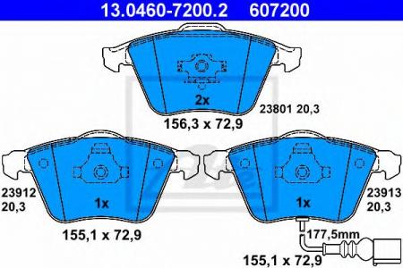    , AUDI: A3 1.2 TSI/1.4 TFSI/1.6/1.6 FSI/1.6 TDI/1.8 TFSI/1.8 TFSI QUATTRO/1.9 TDI/2.0 FSI/2.0 TDI/2.0 TDI 16V/2.0 TDI 16V QUATTRO/2.0 TDI QUAT 13.0460-7200.2