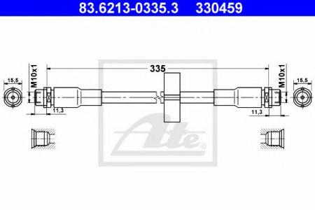 ШЛАНГ ТОРМ AUDI ALLROAD 2.7T/4.2 V8/2.5TDI 00-05 ПЕР L=335MM 83.6213-0335.3