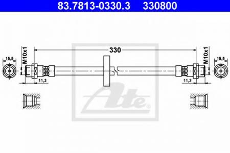 ШЛАНГ ТОРМОЗНОЙ ДЛЯ VW PASSAT 1.6/TD/1.8/1.9D/TD/2.0/2.8 4/88-8/96/GOLF II 1.8 4/89-7/91/CORRADO 1.8 10/88-9/93 83.7813-0330.3