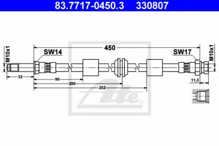 ШЛАНГ ТОРМОЗНОЙ 83.7717-0450.3