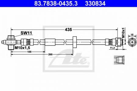    AUDI A3 1.6/1.8T/1.9TDI/S3 [+ABS] 9/96->, VW GOLF IV [+ABS] 5/99->, SKODA OCTAVIA 9/96-> 83.7838-0435.3