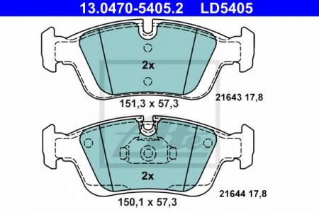 КОЛОДКИ BMW E36/E46 ПЕР (CERAMIC) 13-0470-5405-2