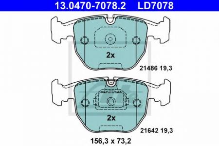 КОЛОДКИ BMW E39 4.0/E38 4.0/X5 ПЕР (CERAMIC) 13.0470-7078.2