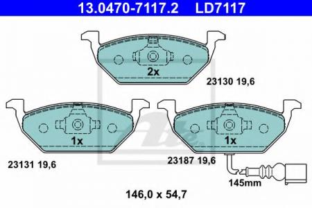  AUDI A2, A3 / VW BORA, GOLF IV, POLO / SKODA OCTAVIA WVA23130    (CERAMIC) 13.0470-7117.2