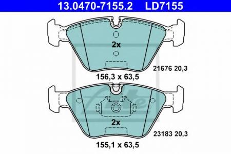  BMW E46 2.5-3.0/3.0D/XD/CD/X3 99-  (CERAMIC) 13.0470-7155.2