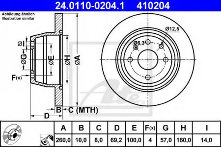 ДИСК ТОРМОЗНОЙ ЗАДНИЙ ДЛЯ OPEL 24.0110-0204.1