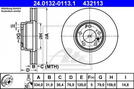   BMW E38 4.0D/5.0 94-   334X32 24.0132-0113.1