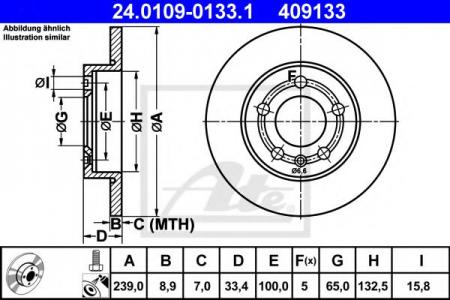 ДИСК ТОРМОЗНОЙ ЗАДН, AUDI: A3 1.8 T QUATTRO/1.9 TDI QUATTRO 96-03, TT 1.8 T QUATTRO/3.2 VR6 QUATTRO 98-06, TT ROADSTER 1.8 T QUATTRO/3.2 VR6 QUATTRO 99-06  SKODA: 24.0109-0133.1
