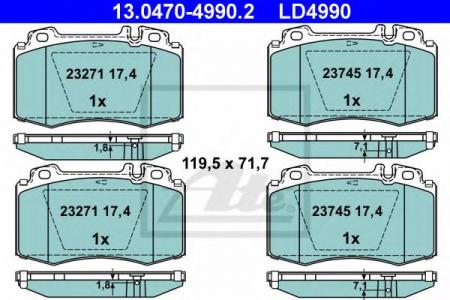 КОЛОДКИ ТОРМОЗНЫЕ ПЕРЕДНИЕ CERAMIC 13-0470-4990-2