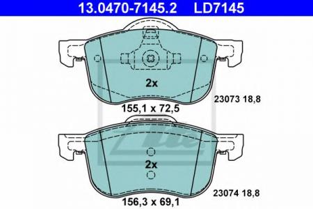 КОЛОДКИ VOL S60/S80/V70 00- ПЕР (CERAMIC) 13047071452