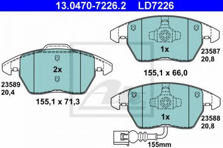   CERAMIC AD A3 / TT VW GOLF V-VI 13.0470-7226.2