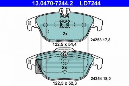 К-Т КОЛОДКИ MER W204/S204/A207/C207 [207.007] 07- ЗАД (CERAMIC) 13.0470-7244.2