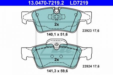 КОЛОДКИ ЗАД.MERCEDES GL / M W251 / 164 2005=> (CERAMIC) 13.0470-7219.2