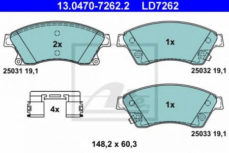  OPEL ASTRA 2009=> (CERAMIC) 13.0470-7262.2