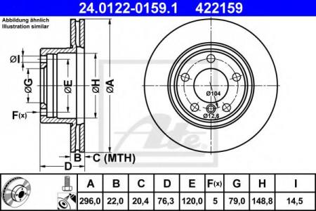 ДИСК ТОРМОЗНОЙ ПЕРЕДН, BMW: 5 520 D/520 I/523 I/525 D/525 I/525 TD/525 TDS/528 I/530 D/535 I 95-03, 5 TOURING 520 D/520 I/523 I/525 D/525 I/525 TDS/528 I/530 D 97- 24.0122-0159.1
