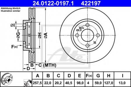   FIAT PUNTO 1.8 99-/DOBLO 1.6 01-/LINEA 07-   257.5X22 24.0122-0197.1