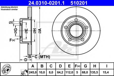 ДИСК ТОРМ AUDI 100 C4/A6 C4/C5 VW PASSAT B5 90- ЗАД НЕ ВЕНТ PD 245X10 24031002011