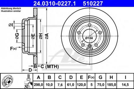 ДИСК ТОРМ BMW E39 95-03 ЗАД НЕ ВЕНТ PD 298X10 24.0310-0227.1