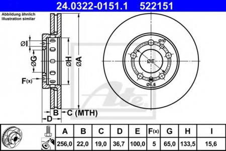   AUDI A2 1.4/1.6FSI/1.4TDI 00-05   256X22 24.0322-0151.1
