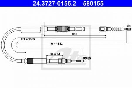 ТРОС РУЧНИКА AUDI A4 -04/01 ЗАД L/R 24.3727-0155.2