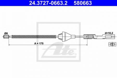 ТРОС РУЧН ТОРМ FRD FOCUS MAZ 2 R R/L 98/04-<< 24.3727-0663.2