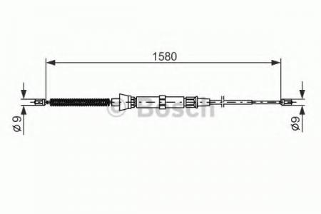 ТРОС СТОЯНОЧНОГО ТОРМОЗА SKODA FABIA -07/VW POLO 1580ММ 1987477806