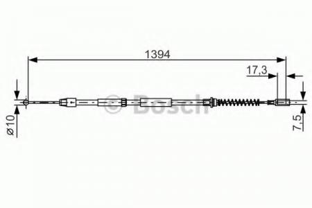 ТРОС РУЧНОГО ТОРМОЗА VW CRAFTER 06- 1394ММ 1987482033