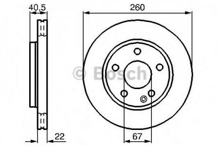 ДИСК ТОРМОЗНОЙ MERCEDES A-CLASS W168 140-190 ПЕРЕДНИЙ D=260ММ. 0986478875