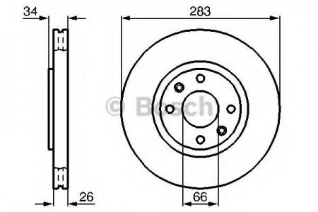 ДИСК ТОРМОЗНОЙ PEUGEOT 207,307,308, PARTNER, CITROEN C4, C5 ПЕРЕДНИЙ 0 986 478 979