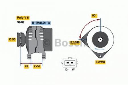  14V, 70 A VW GOLF III/PASSAT/POLO 0123310019
