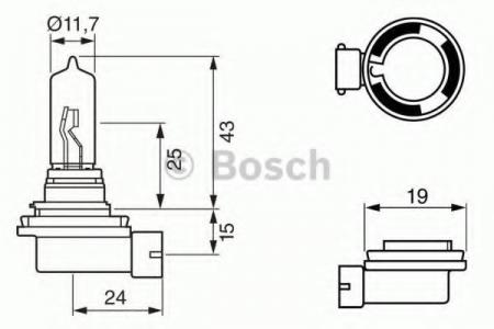 ЛАМПА ГАЛОГЕННАЯ H9 12V 65W PGJ195 PURE LIGHT (СТАНДАРТНЫЕ ХАРАКТЕРИСТИКИ) 1987302082