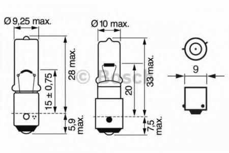    10   H6W 12V 6W BAX9S PURE LIGHT ( ) 1987302232