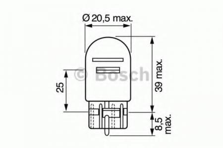 ЛАМПА НАКАЛИВАНИЯ W21/5W 12V 21/5W W3X16Q PURE LIGHT 1987302252