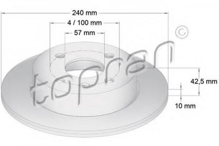 ДИСК ТОРМОЗНОЙ OPEL ASTRA 98-/MERIVA 03-10 ЗАДНИЙ 205525755
