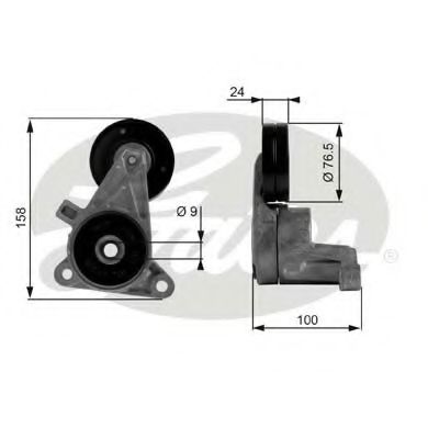 НАТЯЖИТЕЛЬ ПРИВОДНОГО РЕМНЯ ГЕНЕРАТОРА VOLVO 850 2.5TDI 08/95-12/96, S70/V70 2.5TDI 01/97-, S80 2.5TDI 01/99- T38437