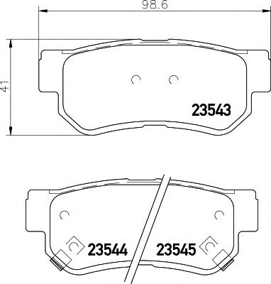     HY: GETZ 02-, GRANDEUR 05-, HIGHWAY VAN 00-, MATRIX 01-, SANTA FE 01-, SONATA III 98-01, SONATA IV 01-04, SONATA V 05-, TRAJET 00-, TUC 2354301