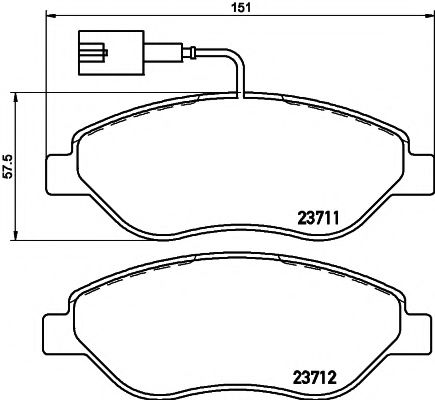 КОЛОДКИ ТОРМОЗНЫЕ ДИСКОВЫЕ ПЕРЕДН FIAT: BRAVO 07-, STILO 01- 2371102