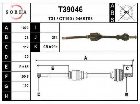   1070MM PEUGEOT J5, CITROEN C25 1.8-2.5/D/TD 87> T39046