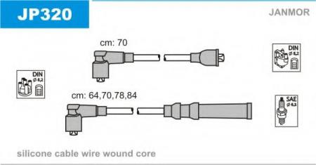 КОМПЛЕКТ ПРОВОДОВ ЗАЖИГАНИЯ MAZDA: 30X 91-, 323 I BREAK 78-86, 323 I STATION WAGON 78-86, 323 II 80-89, 323 II HATCHBACK 80-89, 323 III 85-90, 323 III BREAK 86-95, 323 III H JP320