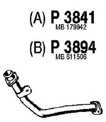 ТРУБА ПЕРЕД.ГЛУШИТЕЛЯ MITSUBISHI PAJERO I P3841