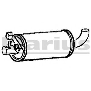 ГЛУШИТЕЛЬ СРЕДНЯЯ ЧАСТЬ VOLVO 240 / 260 2.0, 2.1, 2.3, 2.4D, 2.7 83-92 M:B200A/E/F, B21A/E, B230A/E/F, D24, B27E/F 210250