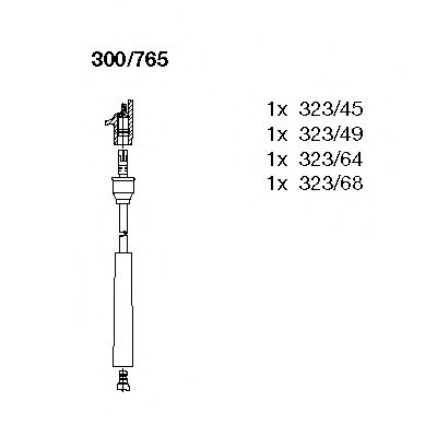 ВЫСОКОВОЛЬТНЫЕ ПРОВОДА (СВЕЧНЫЕ) КОМПЛЕКТ ДЛЯ MAZDA 323 V 1.3-16V 8 / 94-9 / 98 300/765