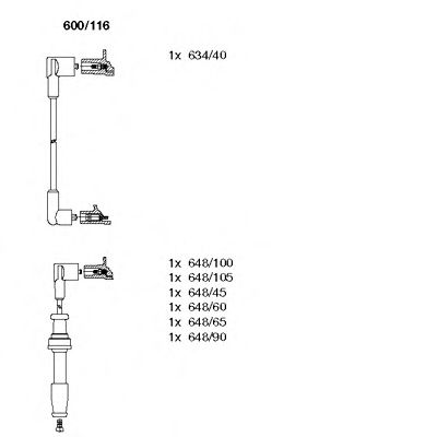 ВЫСОКОВОЛЬТНЫЕ ПРОВОДА (СВЕЧНЫЕ) КОМПЛЕКТ ДЛЯ CITROEN XM , PEUGEOT 605 3.0 V6 24V/3.0 V6 600/116